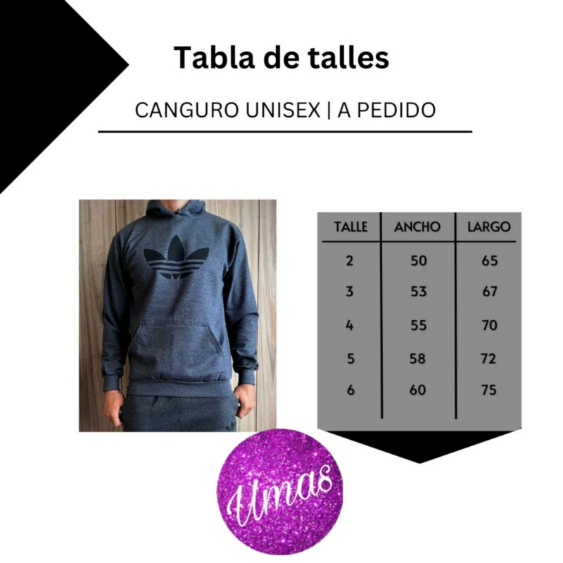 Buzo Unisex Algodón Frisado Canguro - Imagen 2