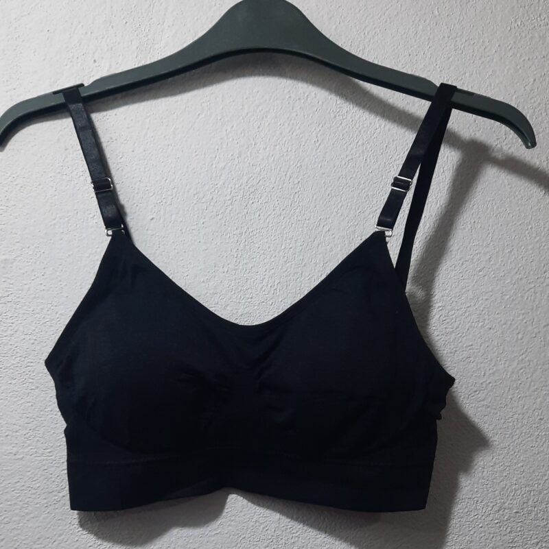 Top Armado con Relleno y Tiras Desmontable NEGRO