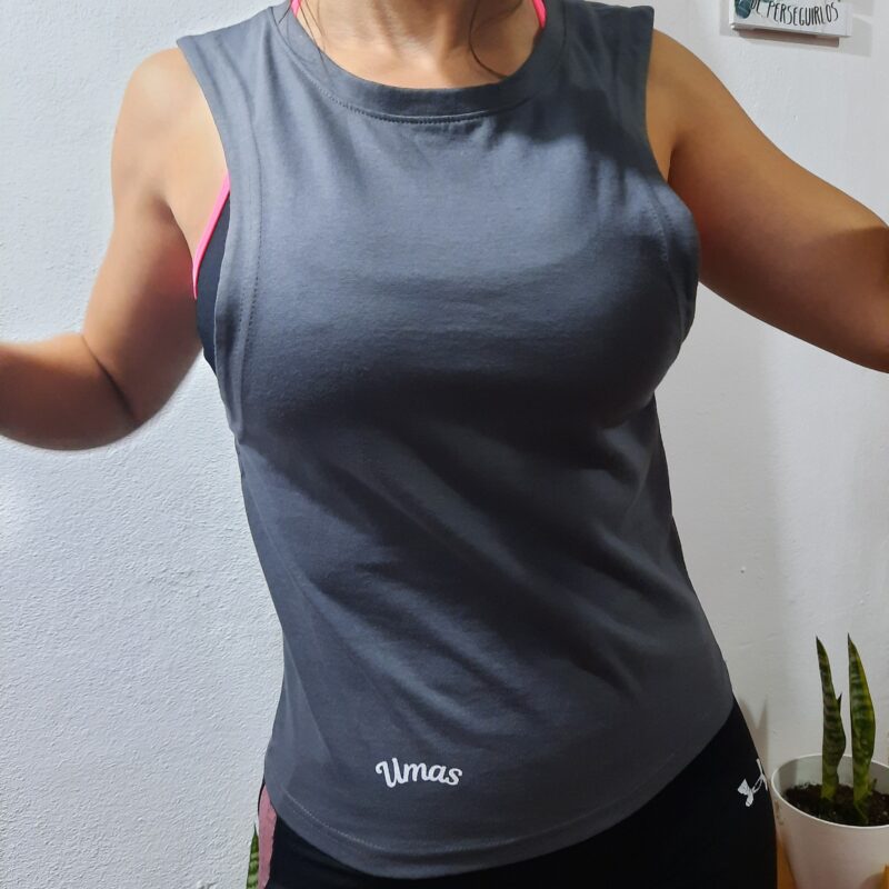 Musculosa Algodón Gris Topo - Imagen 2