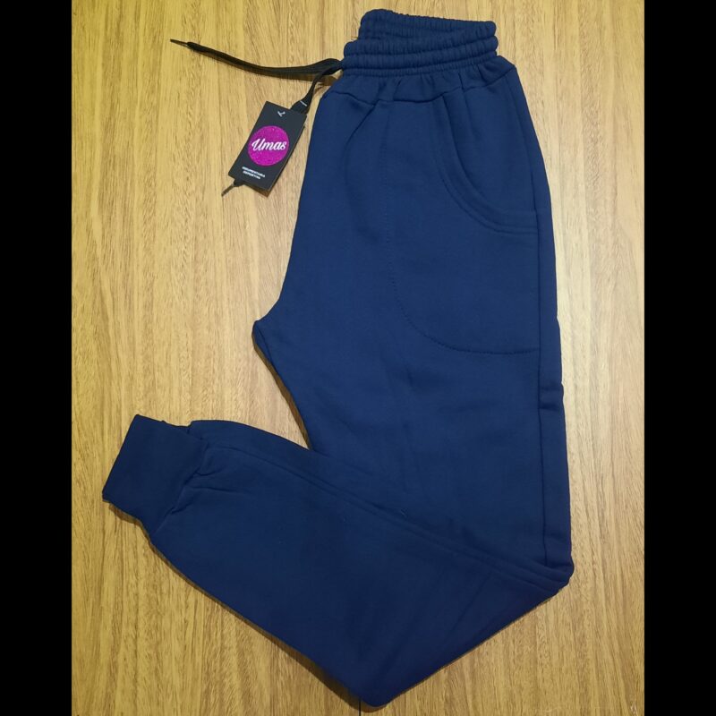 Jogging AZUL MARINO Algodón Frisado Con Puño